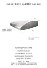 CHX2230SQB-1 Brillia 30-inch Under Cabinet Range Hood, 3-Speed, 680 CFM, LED Lights, Baffle Filters, Stainless Steel